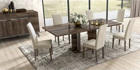 Set lemn masiv masă și scaune Medea - 8 scaune, 250 × 115 × 76 cm