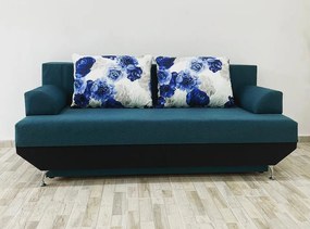 Canapea Andreea FB, culoare turcoaz / negru, 190 x 90 cm