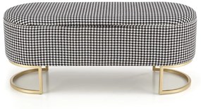 Banca cu spatiu de depozitare Harmony alb/negru/auriu - H42 cm