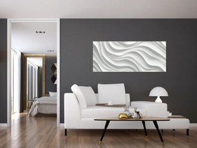 Tablou - Valuri Albe 3D (120x50 cm)