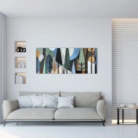 Tablou - Abstracție geometrică naturală II. (120x50 cm)