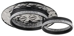 Plafoniera LED metal negru, otel cromat DELLA II