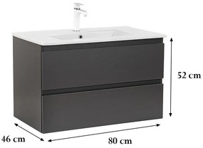 Dulap inferior Vario Forte 80 cu lavoar antracit-antracit