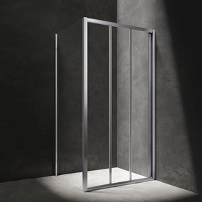 Cabina de dus patrata cu usa cu balamale Omnires Bronx transparent 90x90 cm