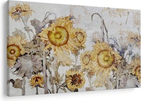 Tablou - Floarea-soarelui pe perete (90x60 cm)