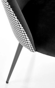 Scaun de bucaterie Demi, negru/alb