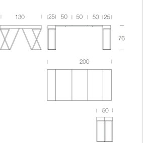 Consola extensibila design LUX Beverly 50-200x130cm