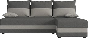 Set de canapea extensibila reversibila in forma de L VALERIO SLIM 200x140 cm, gri inchis/gri deschis + 2 perne GRATUIT