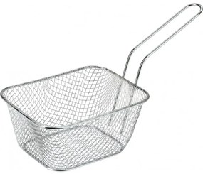 Cos servire cartofi Silver, otel cromat, 14x10x7 cm, maner 10 cm
