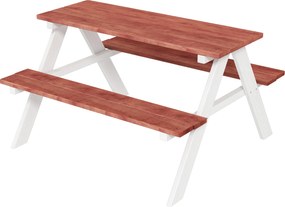 Outsunny Set Masă de Picnic pentru Copii, Masă și Băncuțe din Lemn, Mobilier de Grădină pentru Copii, Jocuri de Exterior, Vârsta 3-8 Ani, Maro | Aosom Romania
