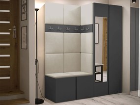 Mobilier hol Tovenaz XII (grafit + Bej) (cu oglindă). 1104827