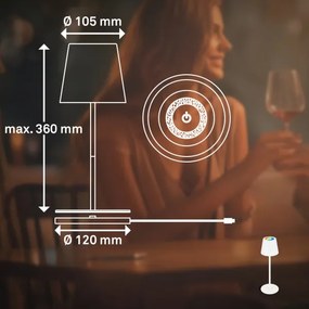 Briloner 7517016 - Lampă de masă LED RGB dimmabilă CILANO 3W/5V IP44 2000 mAh albă