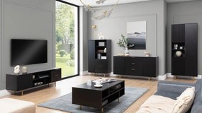 Set mobilier living Newelon I (Negru + auriu) . 1105964