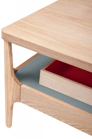 Masuta de cafea dreptunghiulara din lemn Addison 120x60x40 cm gri
