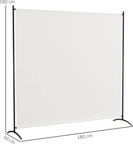 Outsunny Paravan exterior cu panou unic, separator de încăpere de 180H cm cu protecție UV30+, Bej | Aosom Romania