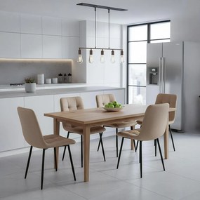 Scaun living din catifea cu picioare metalice BUC 211 bej