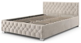 Pat tapitat Nizza 180 x 200 cm cu iluminare LED de culoare bej