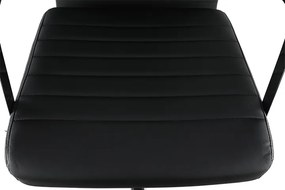 Scaun de birou, piele eco/metal, negru/crom, FARAN