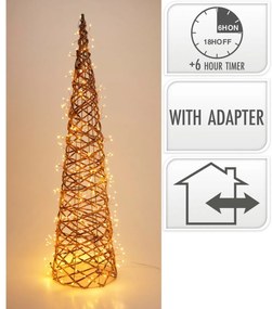 Decorațiune de Crăciun pentru exterior Conulluminos, 80 x 20 cm, 300 LED-uri, alb cald, 80 cm