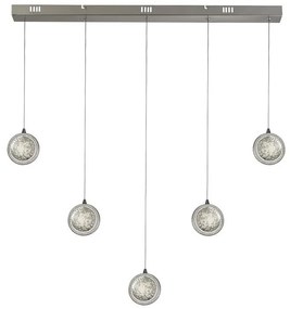 Lustra liniara cu 5 pendule LED Quartz