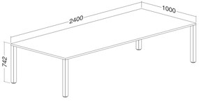 Masa de intalnire ProOffice 240 x 100 cm, alba