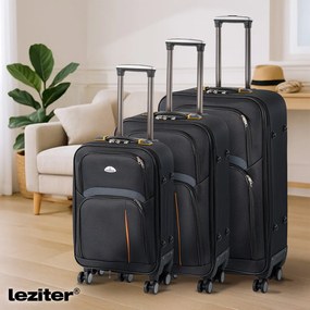 TraveLux Light IV gurulós bőrönd szett fekete