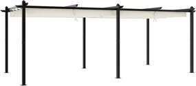 vidaXL Foișor de grădină, acoperiș retractabil, crem, 3x6 m, aluminiu