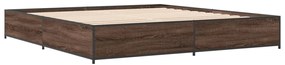 3279836 vidaXL Cadru de pat, stejar maro, 160x200 cm, lemn prelucrat și metal