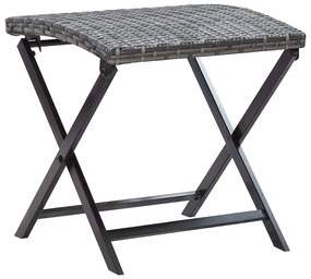 vidaXL Taburet pliabil, gri, poliratan