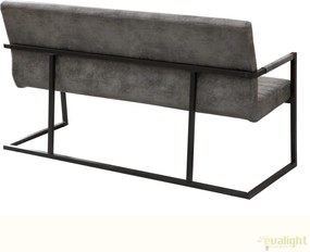 Bancheta design industrial vintage, Imperial 160cm, gri A-38199 VC