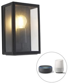 Aplică de perete exterioară inteligentă neagră 25,5 cm inclusiv WiFi A60 IP44 - Rotterdam