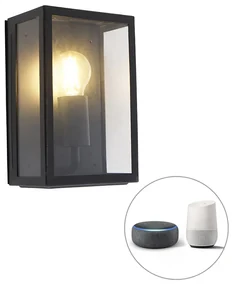 Aplică de perete exterioară inteligentă neagră 25,5 cm inclusiv WiFi A60 IP44 - Rotterdam