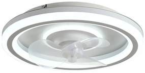 Plafonieră albă LED cu control prin telecomandă/cu ventilator Alan – SULION