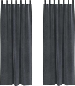 vidaXL Perdele opace 2 pcs Gri deschis 140 x 225 cm Catifea