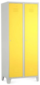 Dulap metalic, 80 x 50 x 190 cm, picioare fixe, încuietoare cilindrică, galben - ral 1023