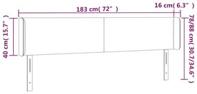 Tablie de pat cu aripioare gri deschis 183x16x78 88 cm textil 1, Gri deschis, 183 x 16 x 78 88 cm