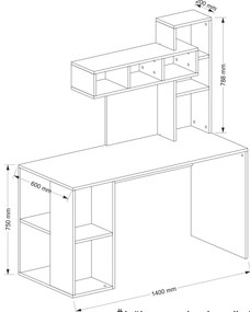 Masă PC Coralline (Alb). 1088248