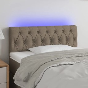 3121942 vidaXL Tăblie de pat cu LED, gri taupe, 100x7x78/88 cm, textil