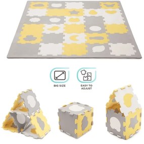 KINDERKRAFT select - Puzzle din spumă LUNO 30 piese gri/galben