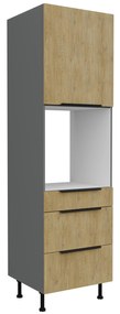 Dulap bucătărie pentru cuptor Carminia 60 DPS-215 3S1F PREMIUM BOX (stejar cremona + antracit). 1127954