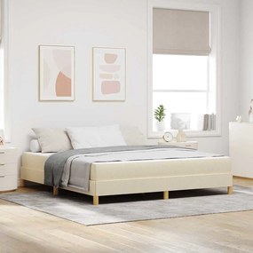 vidaXL Pat cu arcuri Crema, Marron 180 x 200 cm