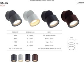 Aplica exterior cu spot GX53 directionabil IP65 SALER negru