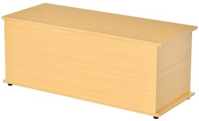 HOMCOM Cufăr de depozitare din lemn, taburet pentru depozitare cu capac pentru dormitor și sufragerie, sarcină max. 120 kg, 100x40x40 cm Natural | Aosom Romania