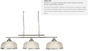 Lustra suspendata design clasic Bistro II 3L argintiu satin 3593-3SS SRT