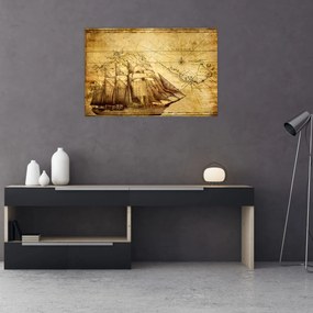 Tablou - Harta veche (90x60 cm)