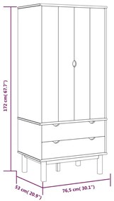Sifonier, 76,5x53x172 cm, lemn masiv pin Maro, 1