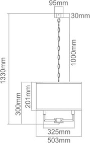 Open Design OR80230 - Lustră CASA suspendată cu lanț, 6xE14/15W/230V, cremă/alamă