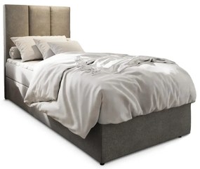 Pat boxspring tapitat MERALIS 90x200 cm gri Saltele: Saltea cu arcuri Bonell