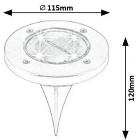 Lampă solară încastrată LED Rabalux 7975 Dannet, negru