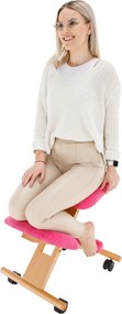 Scaun genunchi ergonomic, roz/ fag, GROCO